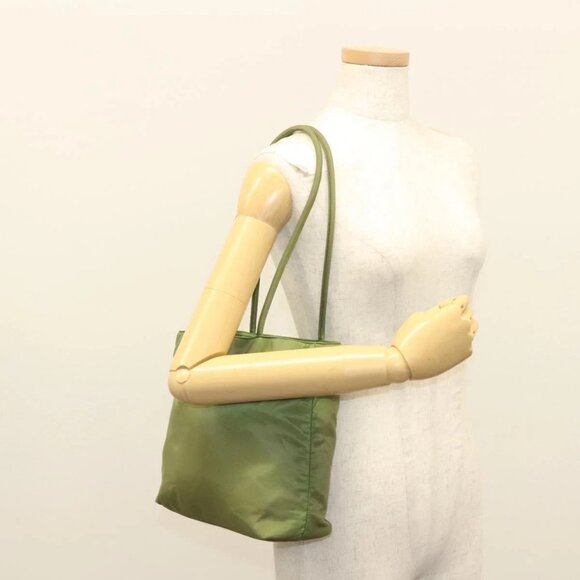 PRADA Tote Bag Nylon Green Aut - Picture 1 of 15